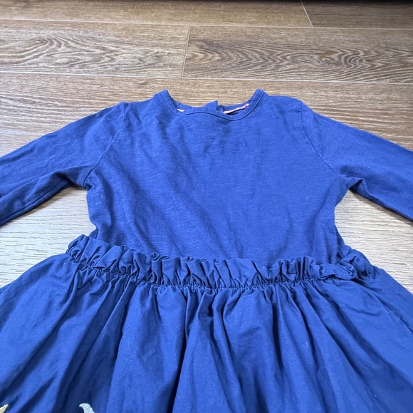 Mini Boden Girls Unicorn Appliqué Dress, Navy, Long Sleeve, Size 4-5 100% Cotton - Picture 3 of 12
